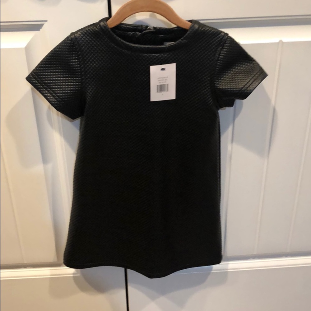 Little girls faux leather dress